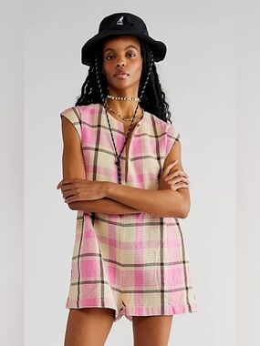 Free people Market Towel Poncho Romper size S